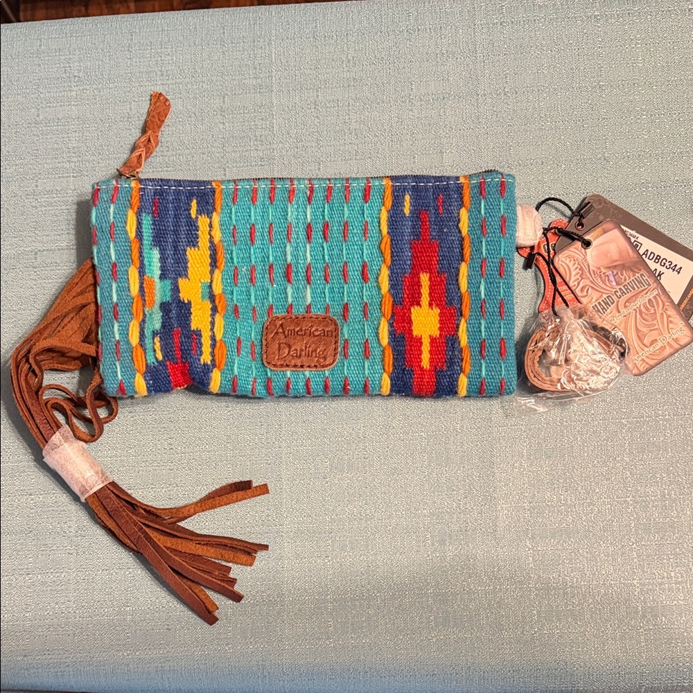 American Darling Multicolor Patterned Clutch NWT - image 2